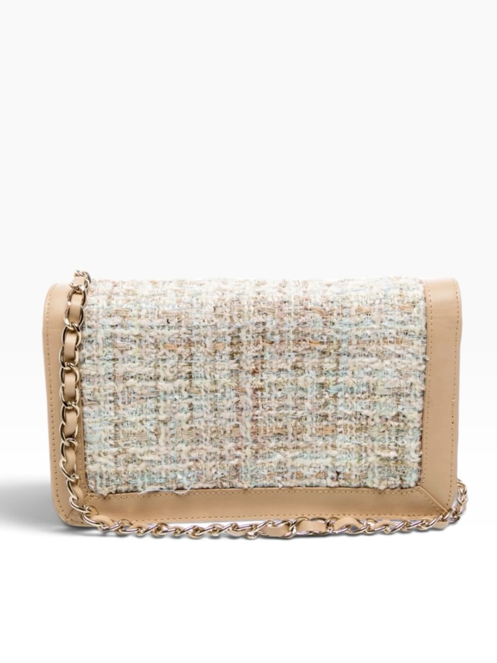 St John Handbag Tweed & Tan Leather Crossbody or Clutch - Picture 3 of 13